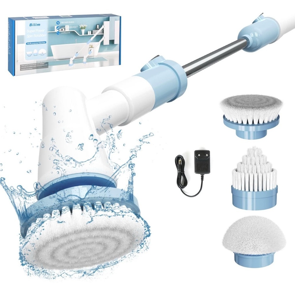 Bilim Blue and White Bathroom Spin Scrubber